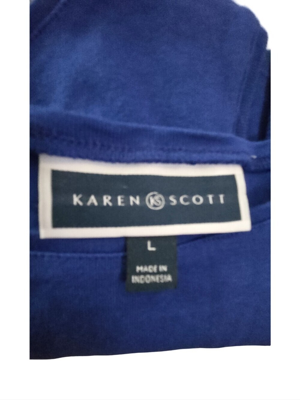 Karen Scott Royal Blue Scoop Neck Tank Layering Summer Lightweight Size L - Picture 7 of 7